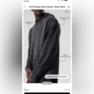 ALO Yoga Charcoal Gray Chill Vintage sweatshirt small